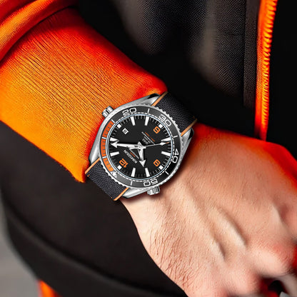 K-1803B Silicone Strap Men's Fashion Calendar Quartz Watch Luminous Black Sports Watches