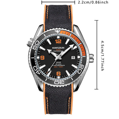K-1803B Silicone Strap Men's Fashion Calendar Quartz Watch Luminous Black Sports Watches