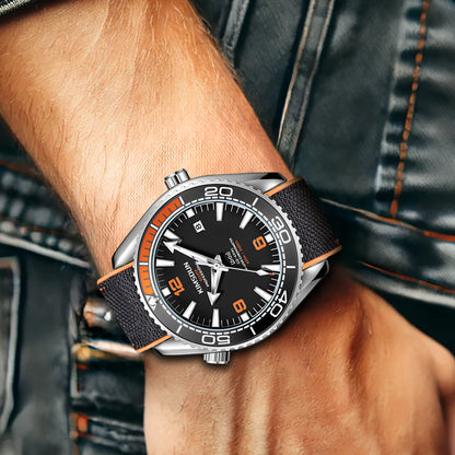 K-1803B Silicone Strap Men's Fashion Calendar Quartz Watch Luminous Black Sports Watches