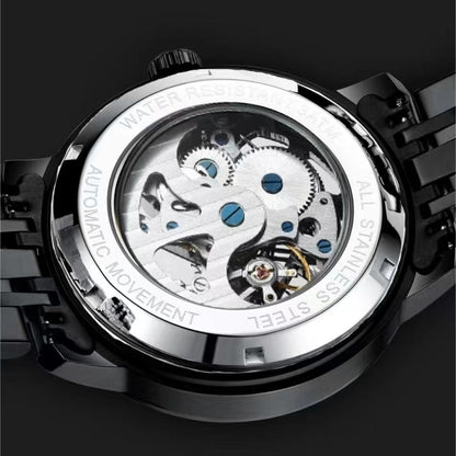 326 New Fashion Men's Black Skeleton Fully Automatic Mechanical Watch