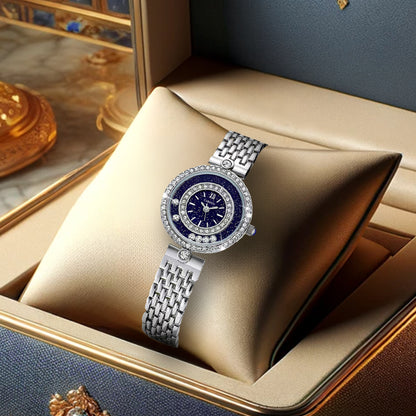 Luxury Diamond Studded Fashion Women's Quartz Watch Starry Sky Dial Active Diamond Steel Band Waterproof Watch