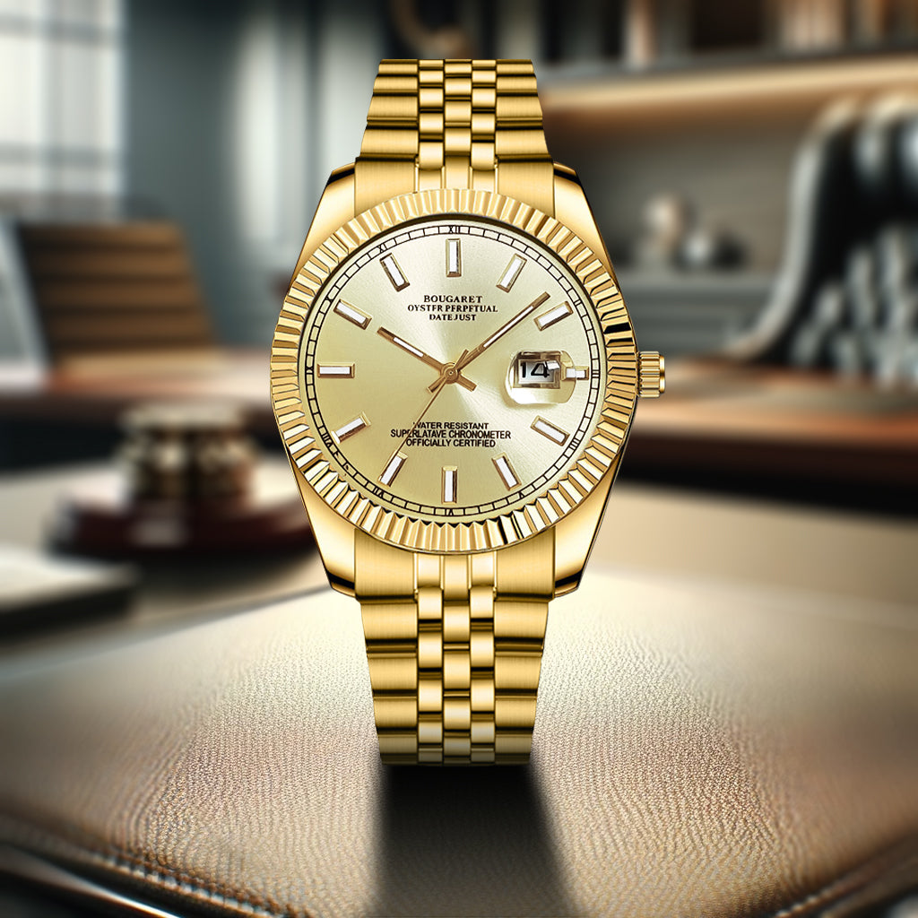 B58 Log New Fashion Fully Automatic Men's Watch Waterproof Luminous Business Quartz Watches Hollow Bottom