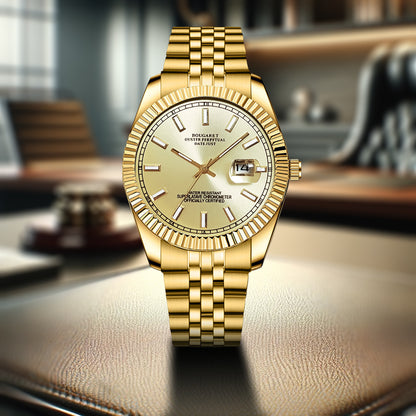 B58 Log New Fashion Fully Automatic Men's Watch Waterproof Luminous Business Quartz Watches Hollow Bottom