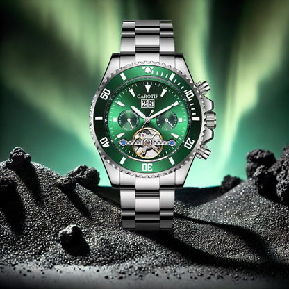 hot-selling fully automatic mechanical watch for men fashionable business hollow multi-function watch waterproof luminous