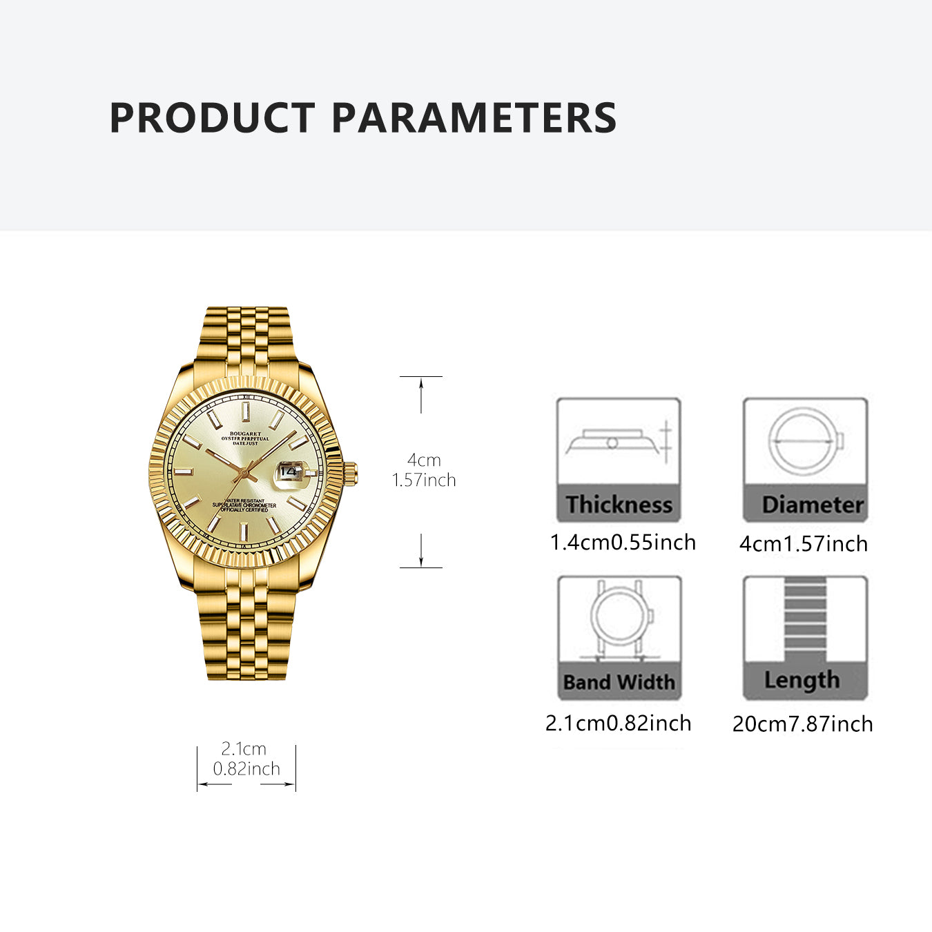 B58 Log New Fashion Fully Automatic Men's Watch Waterproof Luminous Business Quartz Watches Hollow Bottom