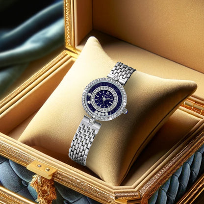 Luxury Diamond Studded Fashion Women's Quartz Watch Starry Sky Dial Active Diamond Steel Band Waterproof Watch