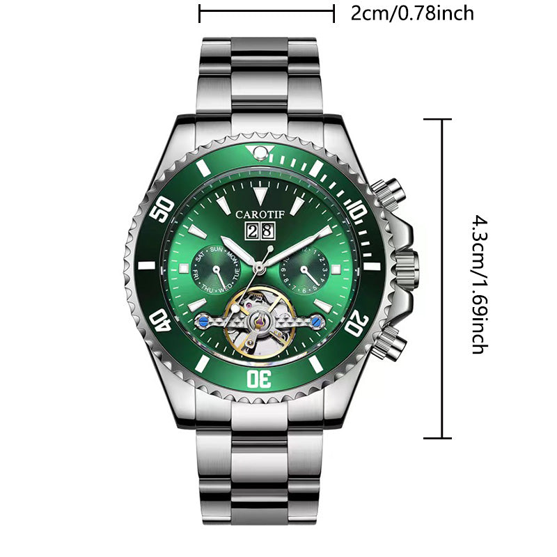 hot-selling fully automatic mechanical watch for men fashionable business hollow multi-function watch waterproof luminous