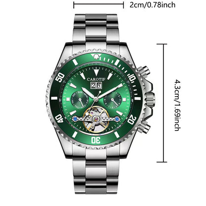 hot-selling fully automatic mechanical watch for men fashionable business hollow multi-function watch waterproof luminous