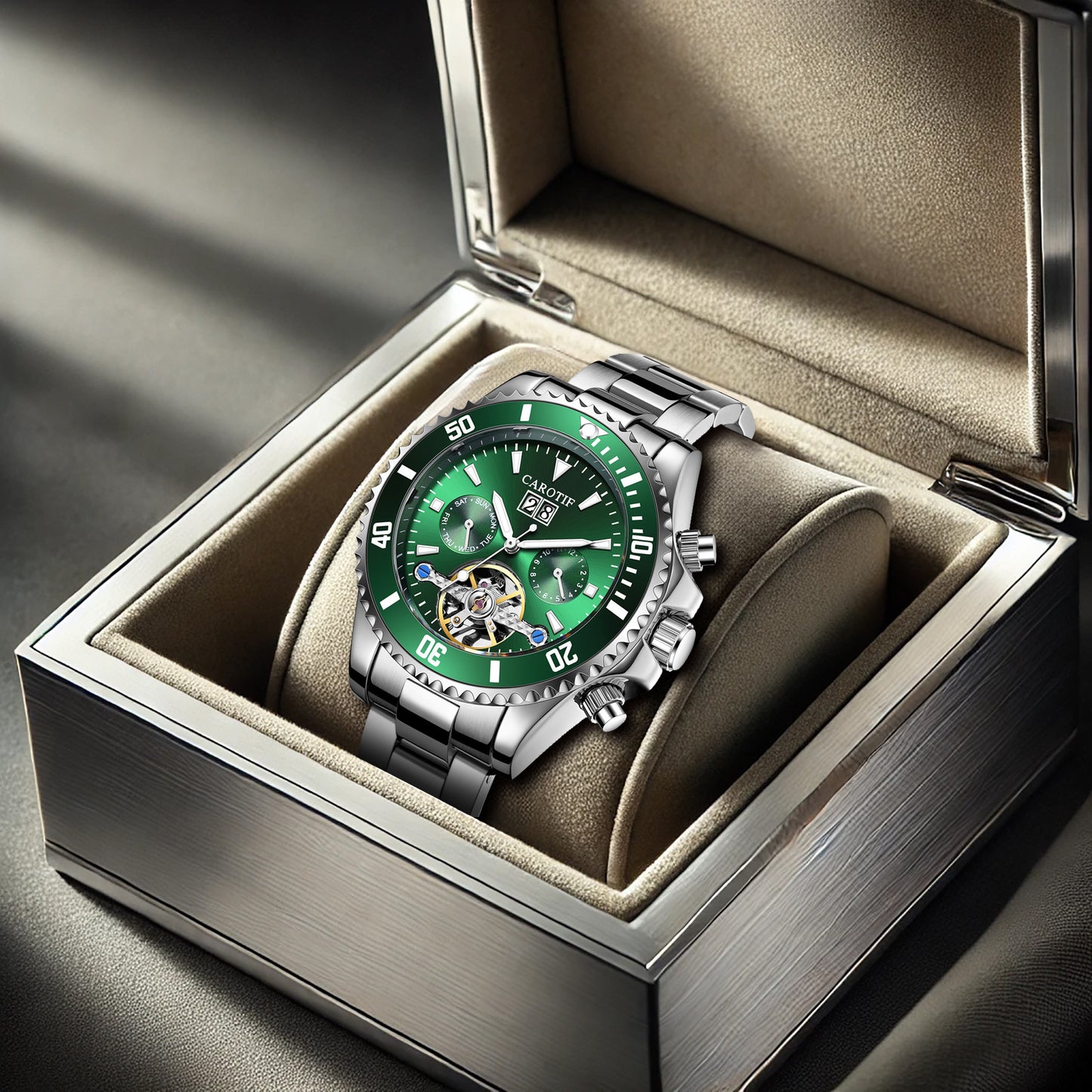 hot-selling fully automatic mechanical watch for men fashionable business hollow multi-function watch waterproof luminous