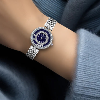 Luxury Diamond Studded Fashion Women's Quartz Watch Starry Sky Dial Active Diamond Steel Band Waterproof Watch