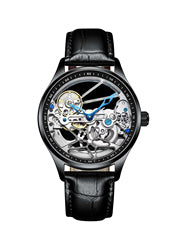 New Fashion Men's Watch Hollow Movement Leather Strap Fully Automatic Mechanical Watch
