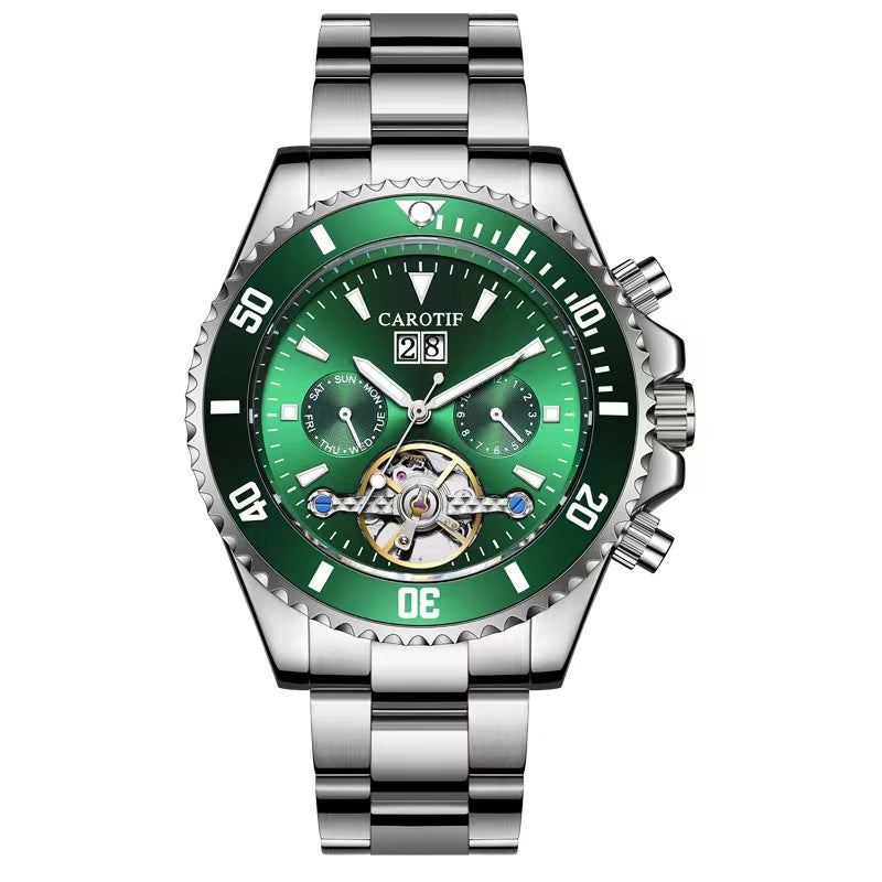 hot-selling fully automatic mechanical watch for men fashionable business hollow multi-function watch waterproof luminous