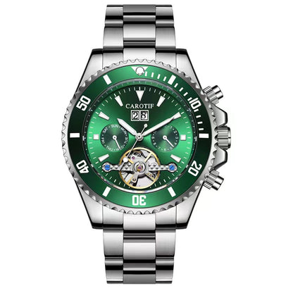 hot-selling fully automatic mechanical watch for men fashionable business hollow multi-function watch waterproof luminous