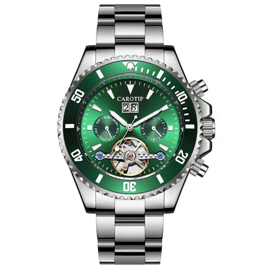 hot-selling fully automatic mechanical watch for men fashionable business hollow multi-function watch waterproof luminous