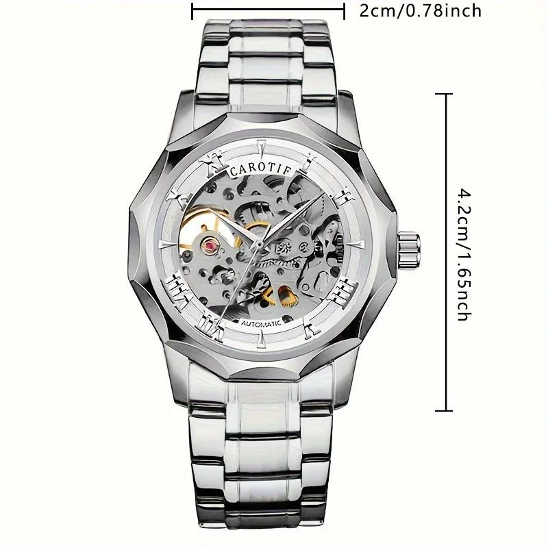 New men's watch with fashionable style, high-end trend, high aesthetic value, novel and simple wormhole hollow mechanical watch