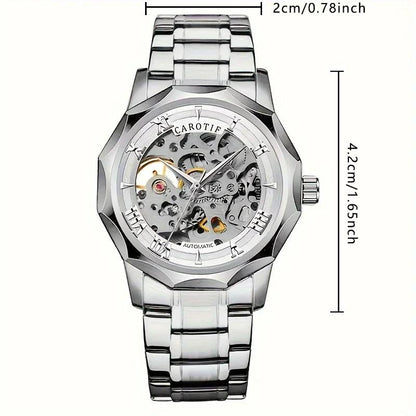 New men's watch with fashionable style, high-end trend, high aesthetic value, novel and simple wormhole hollow mechanical watch
