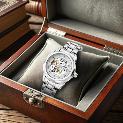 New men's watch with fashionable style, high-end trend, high aesthetic value, novel and simple wormhole hollow mechanical watch