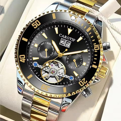 hot-selling fully automatic mechanical watch for men fashionable business hollow multi-function watch waterproof luminous