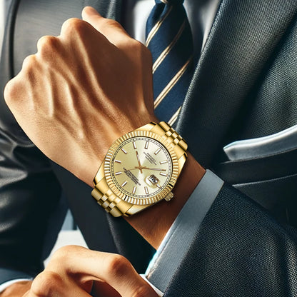 B58 Log New Fashion Fully Automatic Men's Watch Waterproof Luminous Business Quartz Watches Hollow Bottom