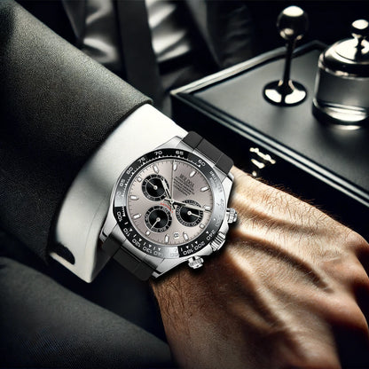 A59 New Silicone Strap Gray Face Fashion Men's Quartz Watch Calendar Waterproof