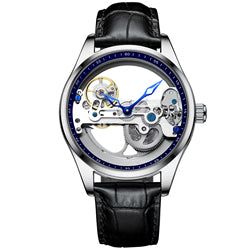 New automatic mechanical watch for men fashion Leather Strap tourbillon hollow watch