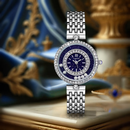 Luxury Diamond Studded Fashion Women's Quartz Watch Starry Sky Dial Active Diamond Steel Band Waterproof Watch